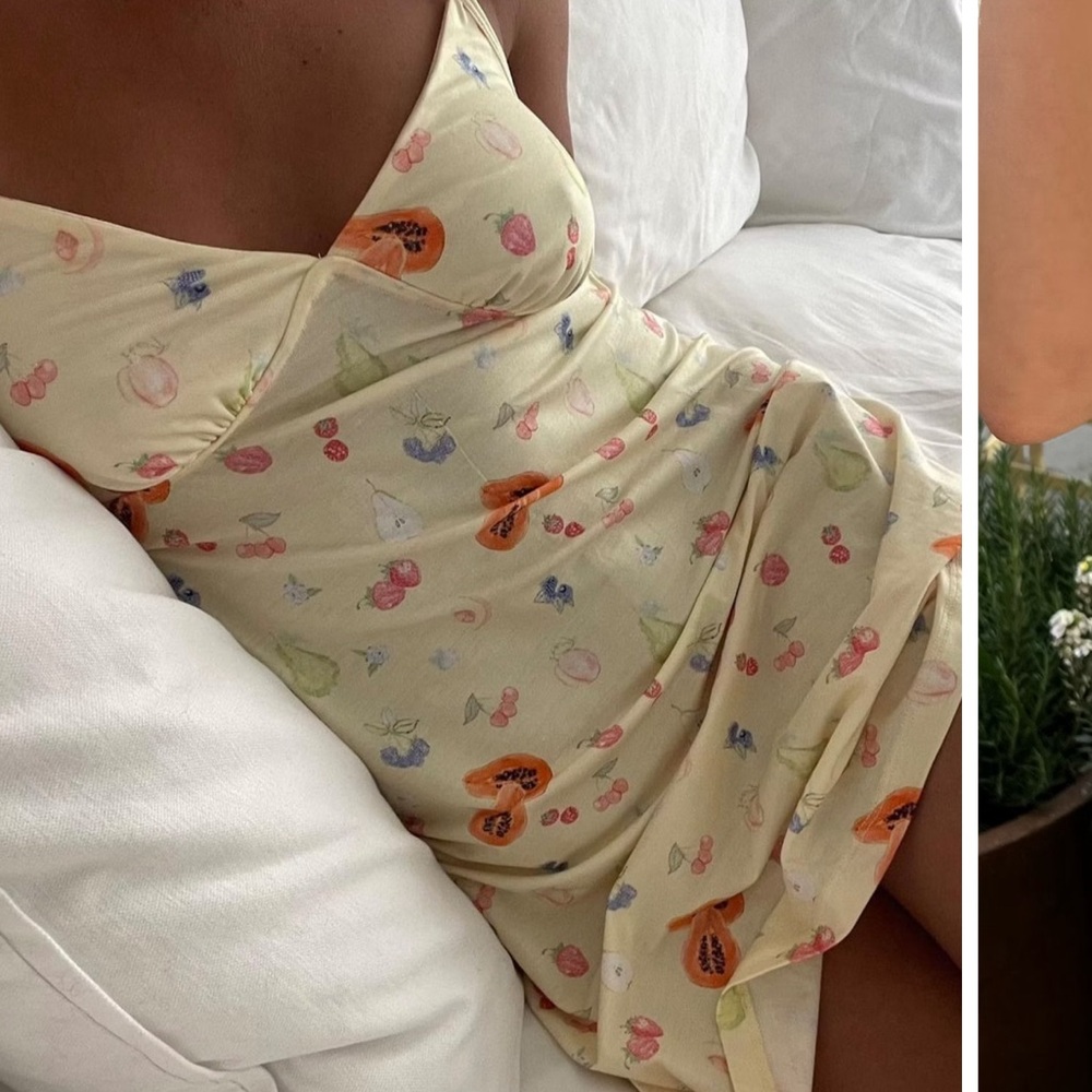 Djerf Avenue Floral Mini Dress in Cream